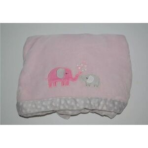 Carters Mommy Me Mom Baby Elephant Blanket Pink Gray Dot Border